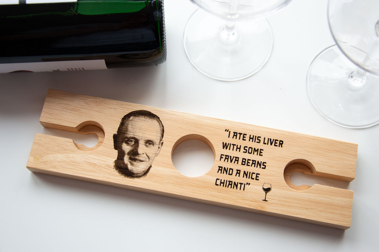 Hannibal Lecter inspired Wine Glass Holder // Anthony Hopkins Silence of the Lambs Movie Vin Fans.