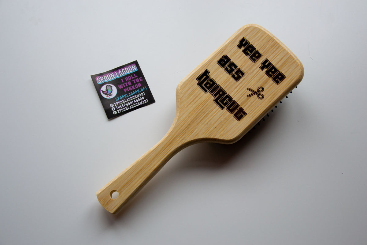 Yee Yee A-- Haircut - GTA inspired Bamboo Hairbrush // Gamer Gift Meme Beauty Gaming Hair Care Grand Theft Auto V
