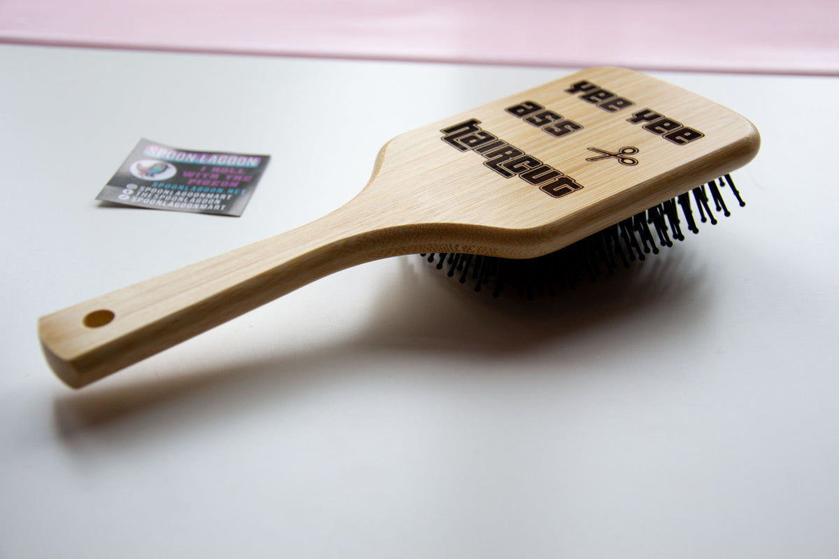 Yee Yee A-- Haircut - GTA inspired Bamboo Hairbrush // Gamer Gift Meme Beauty Gaming Hair Care Grand Theft Auto V