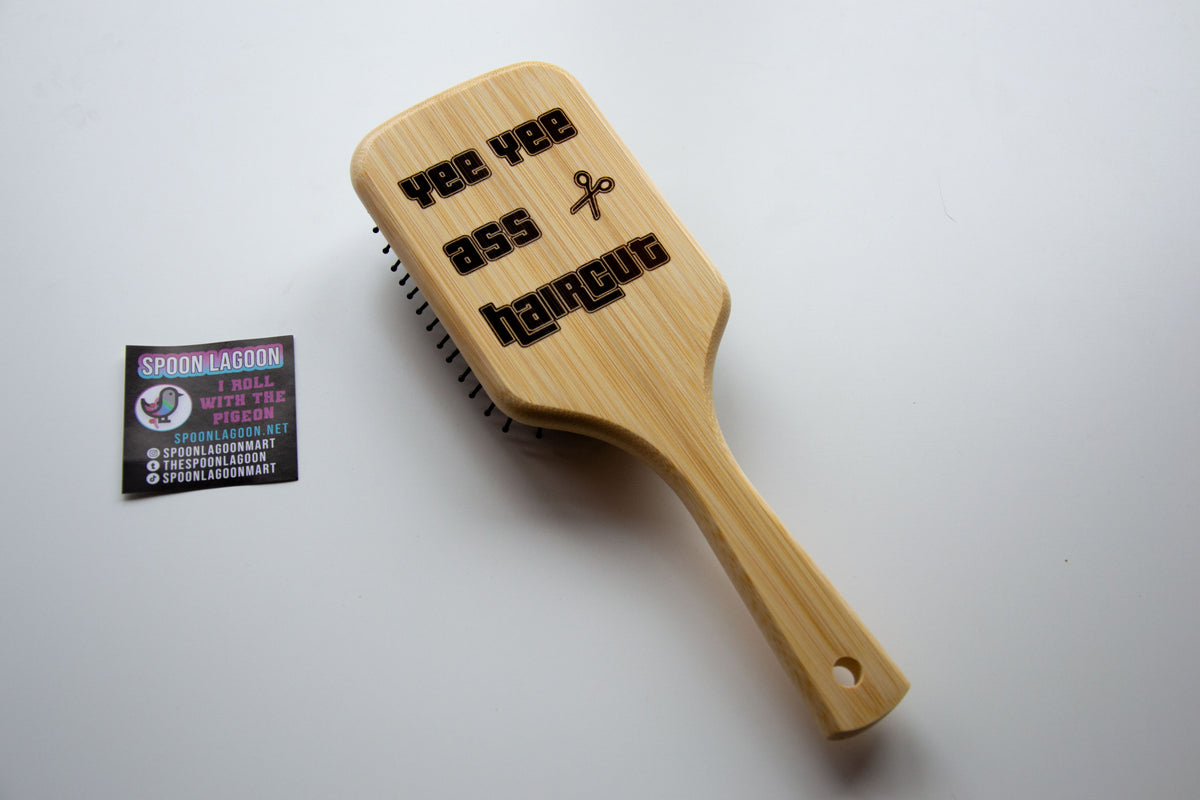 Yee Yee A-- Haircut - GTA inspired Bamboo Hairbrush // Gamer Gift Meme Beauty Gaming Hair Care Grand Theft Auto V