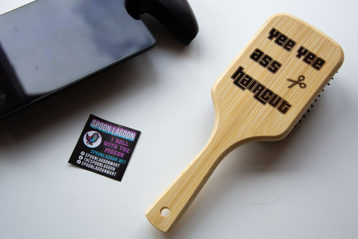 Yee Yee A-- Haircut - GTA inspired Bamboo Hairbrush // Gamer Gift Meme Beauty Gaming Hair Care Grand Theft Auto V