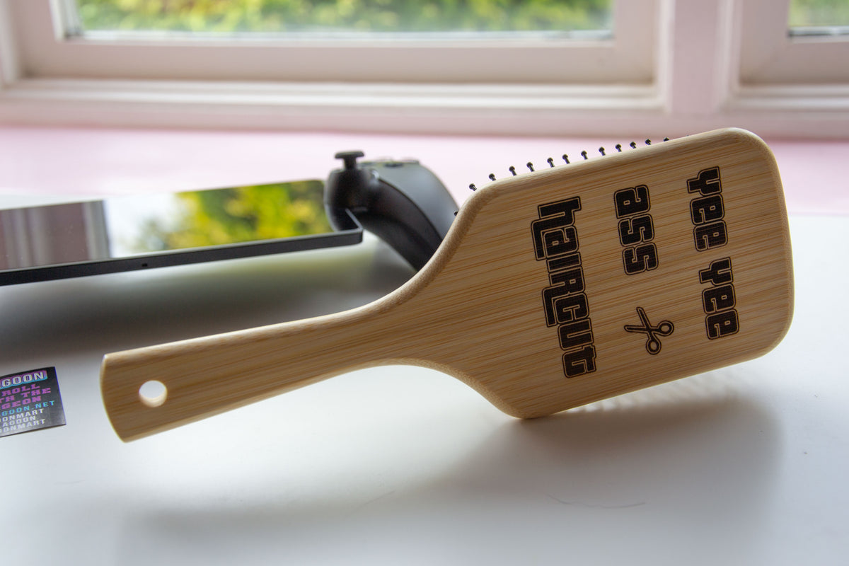 Yee Yee A-- Haircut - GTA inspired Bamboo Hairbrush // Gamer Gift Meme Beauty Gaming Hair Care Grand Theft Auto V