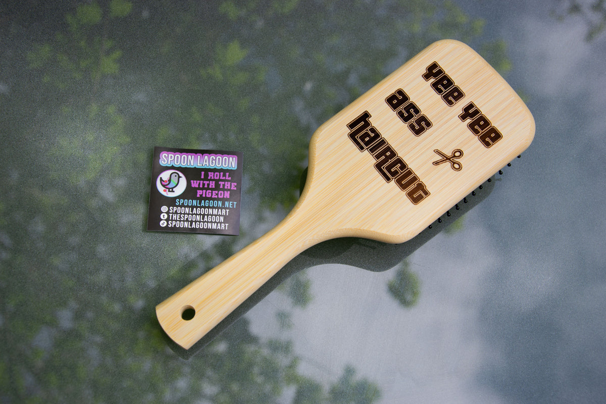 Yee Yee A-- Haircut - GTA inspired Bamboo Hairbrush // Gamer Gift Meme Beauty Gaming Hair Care Grand Theft Auto V