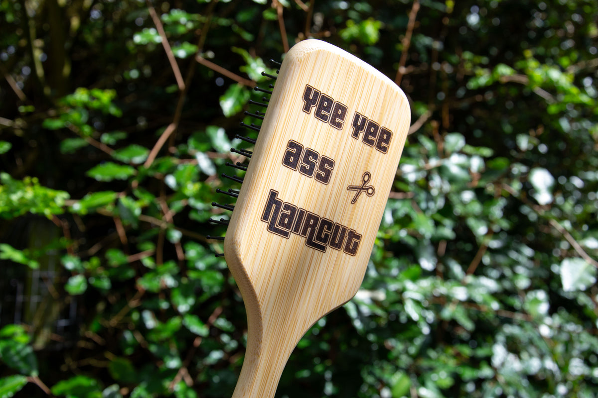 Yee Yee A-- Haircut - GTA inspired Bamboo Hairbrush // Gamer Gift Meme Beauty Gaming Hair Care Grand Theft Auto V