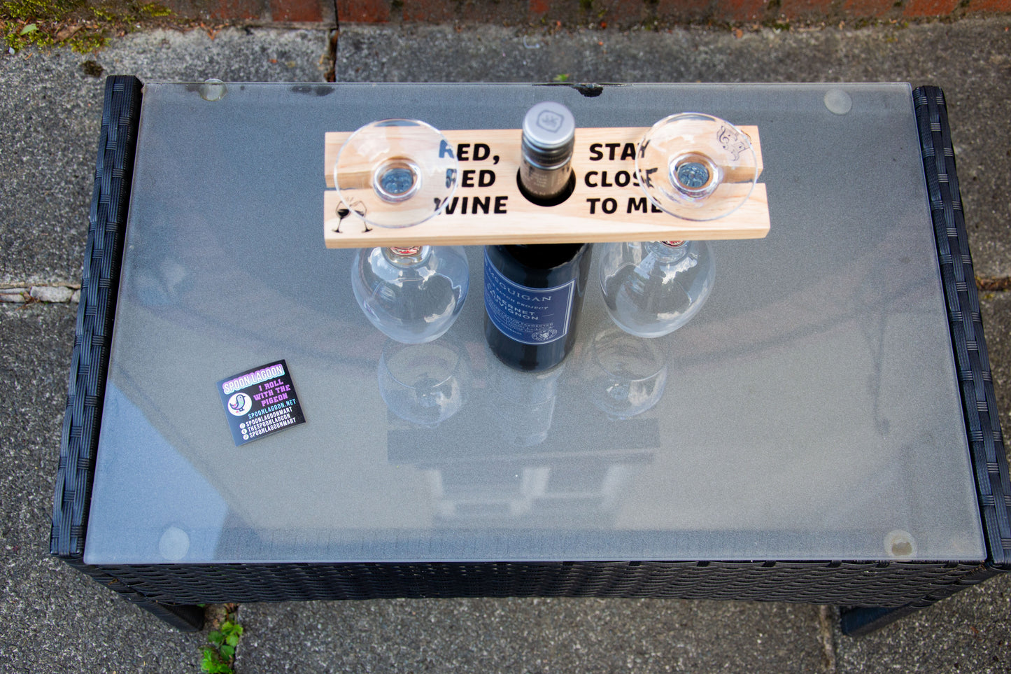 Red, Red Wine UB40/ Neil Diamond inspired Wine Glass Holder // Father's Day - Mother's Day - Day Drinking - Vino Gift Idea