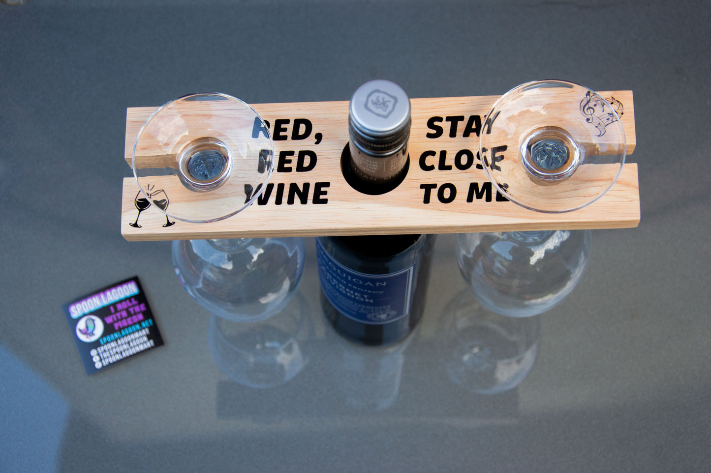 Red, Red Wine UB40/ Neil Diamond inspired Wine Glass Holder // Father's Day - Mother's Day - Day Drinking - Vino Gift Idea