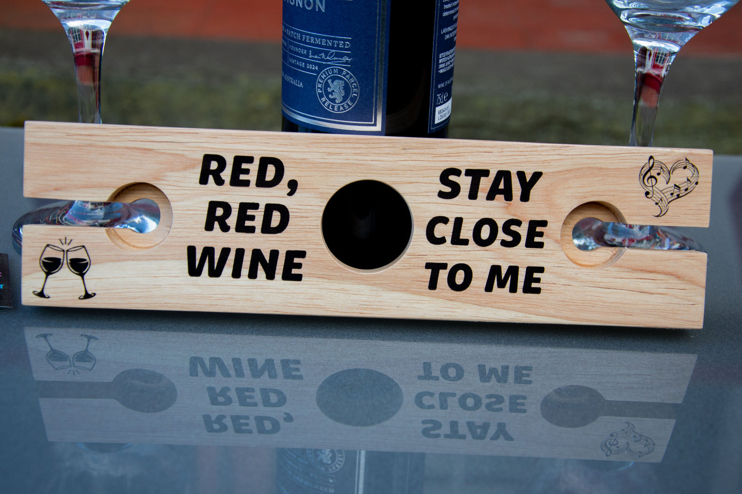 Red, Red Wine UB40/ Neil Diamond inspired Wine Glass Holder // Father's Day - Mother's Day - Day Drinking - Vino Gift Idea