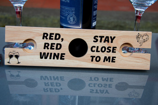 Red, Red Wine UB40/ Neil Diamond inspired Wine Glass Holder // Father's Day - Mother's Day - Day Drinking - Vino Gift Idea