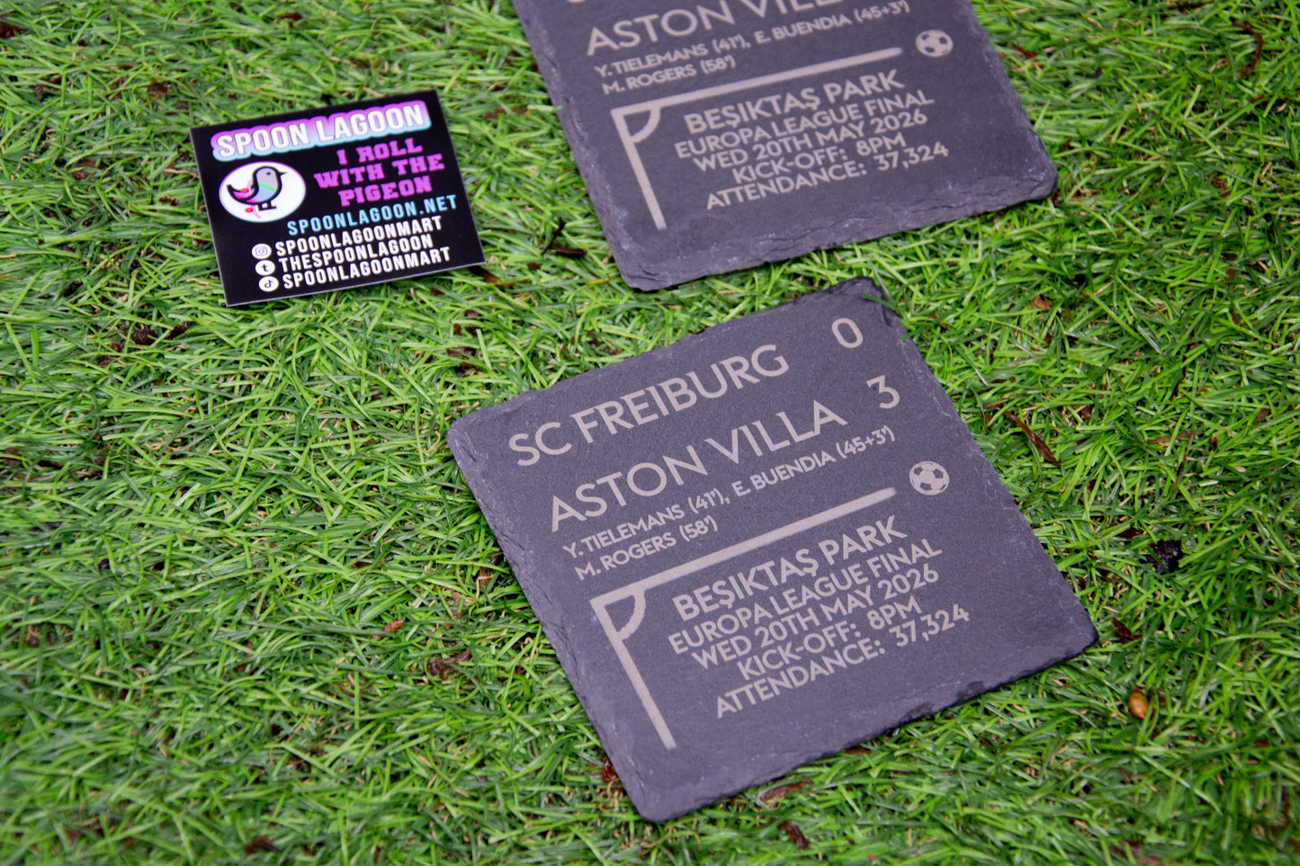 SC Freiburg 0 - 3 Aston Villa - 2026 Europa League Final Game Slate Coaster // Villans Fans Besiktas Park Istanbul European Trophy Father's Day Gift UTV AVFC