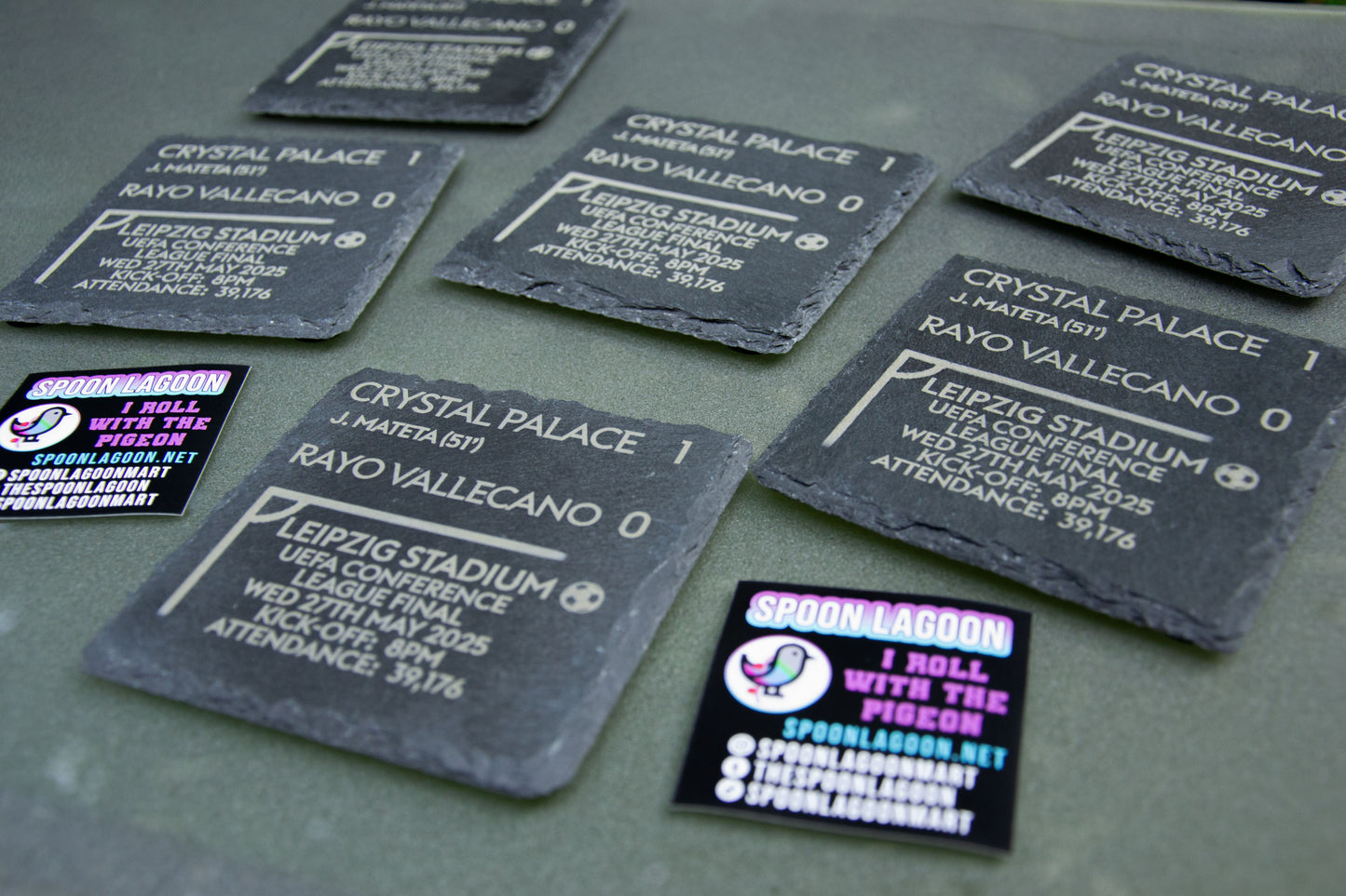 Crystal Palace 1 - 0 Rayo Vallecano - 2026 UEFA Conference League Final Slate Coaster / Father's Day Gift Eagles Fans
