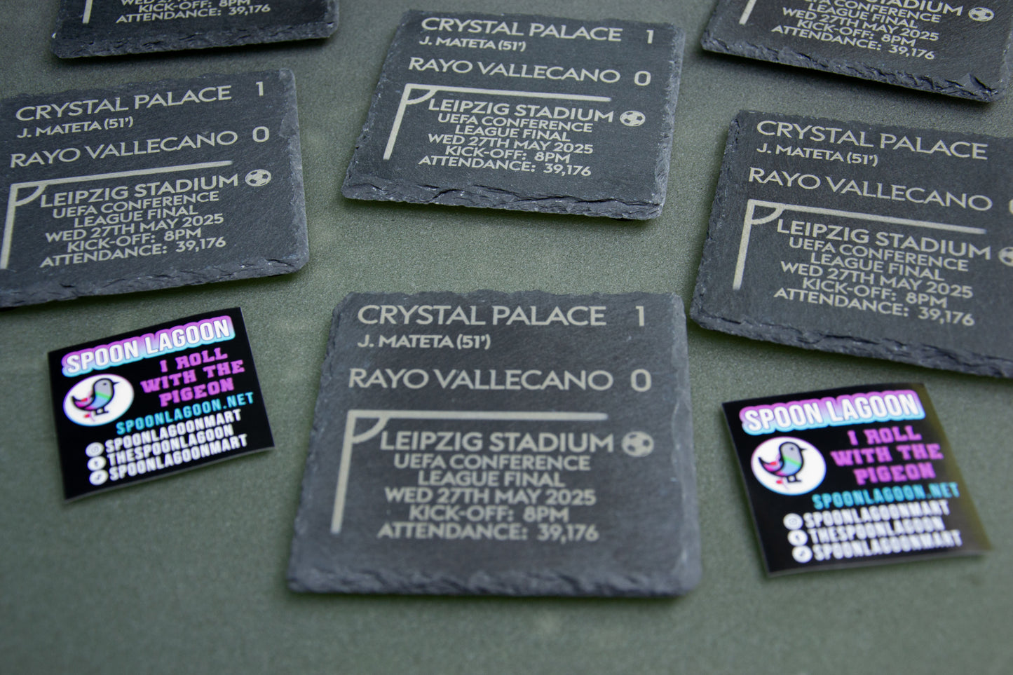 Crystal Palace 1 - 0 Rayo Vallecano - 2026 UEFA Conference League Final Slate Coaster / Father's Day Gift Eagles Fans