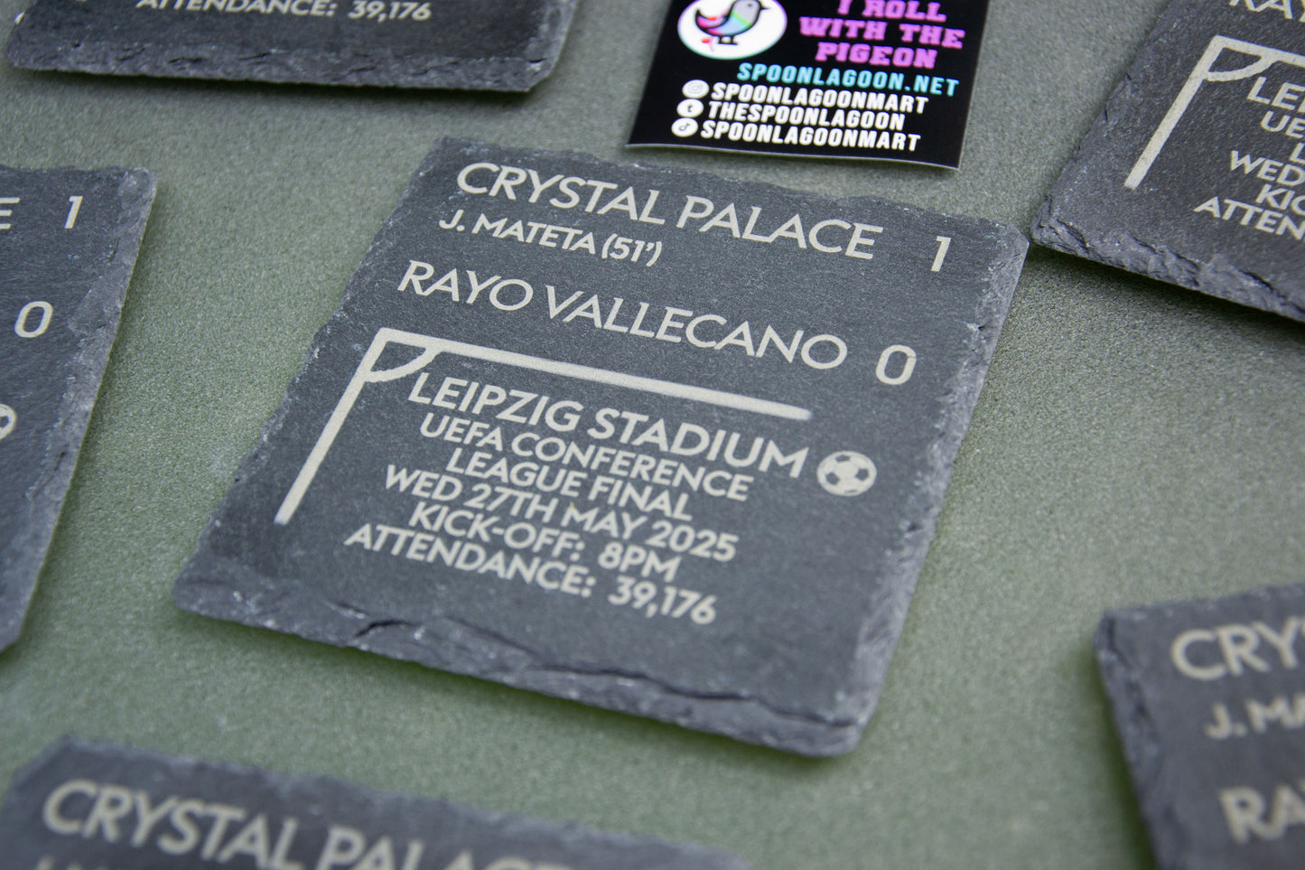 Crystal Palace 1 - 0 Rayo Vallecano - 2026 UEFA Conference League Final Slate Coaster / Father's Day Gift Eagles Fans