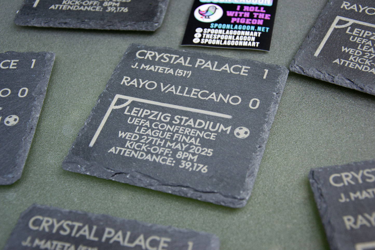 Crystal Palace 1 - 0 Rayo Vallecano - 2026 UEFA Conference League Final Slate Coaster / Father's Day Gift Eagles Fans