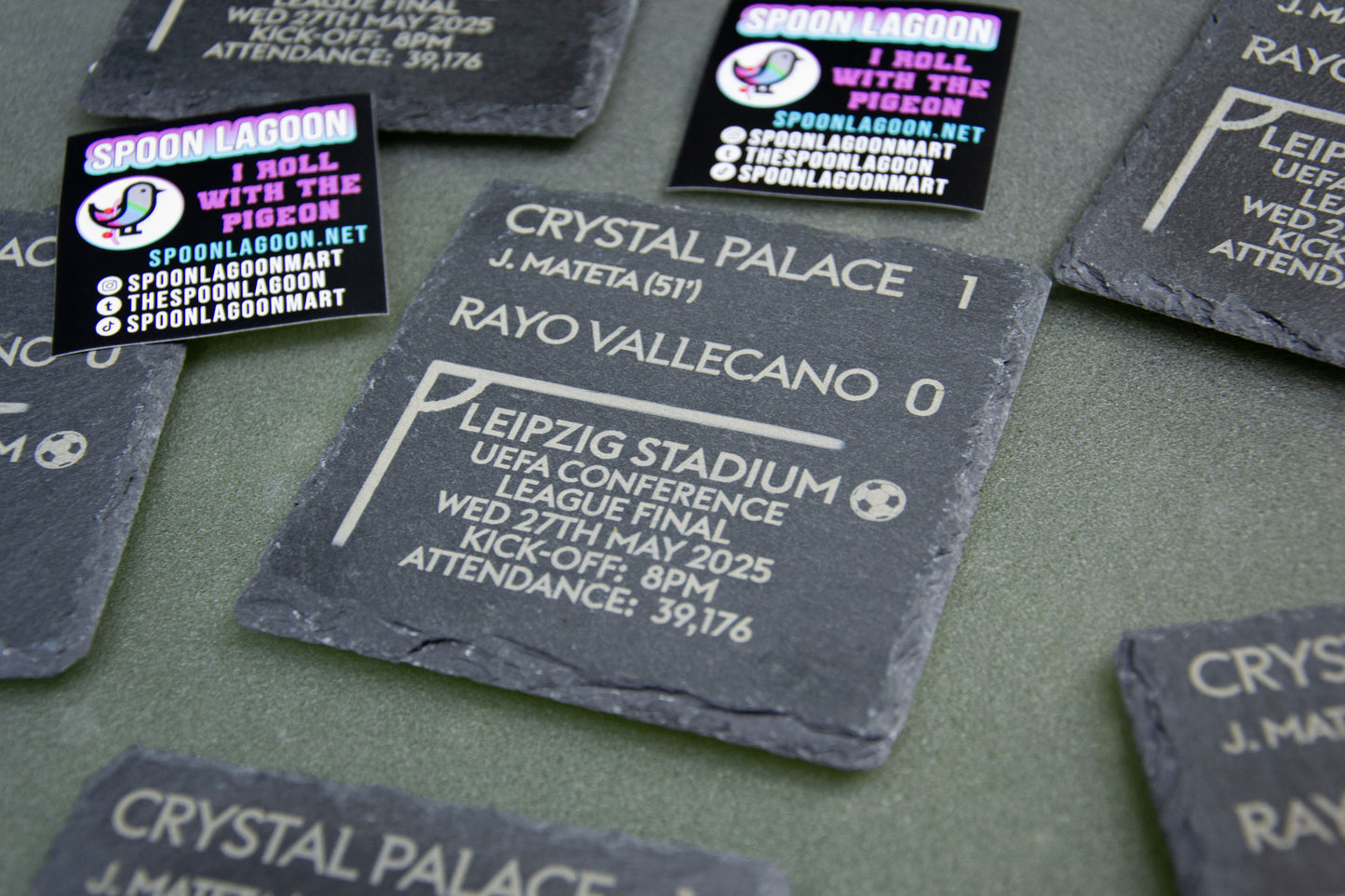 Crystal Palace 1 - 0 Rayo Vallecano - 2026 UEFA Conference League Final Slate Coaster / Father's Day Gift Eagles Fans