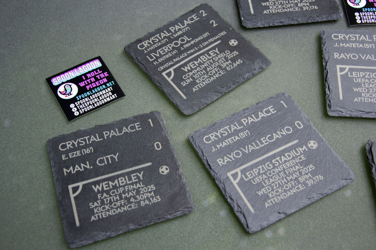 Crystal Palace 1 - 0 Rayo Vallecano - 2026 UEFA Conference League Final Slate Coaster / Father's Day Gift Eagles Fans