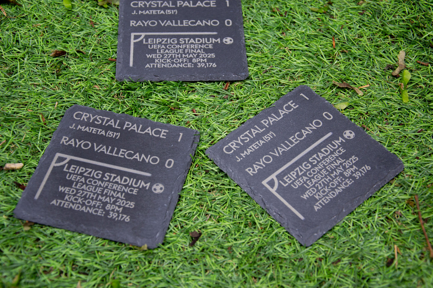 Crystal Palace 1 - 0 Rayo Vallecano - 2026 UEFA Conference League Final Slate Coaster / Father's Day Gift Eagles Fans