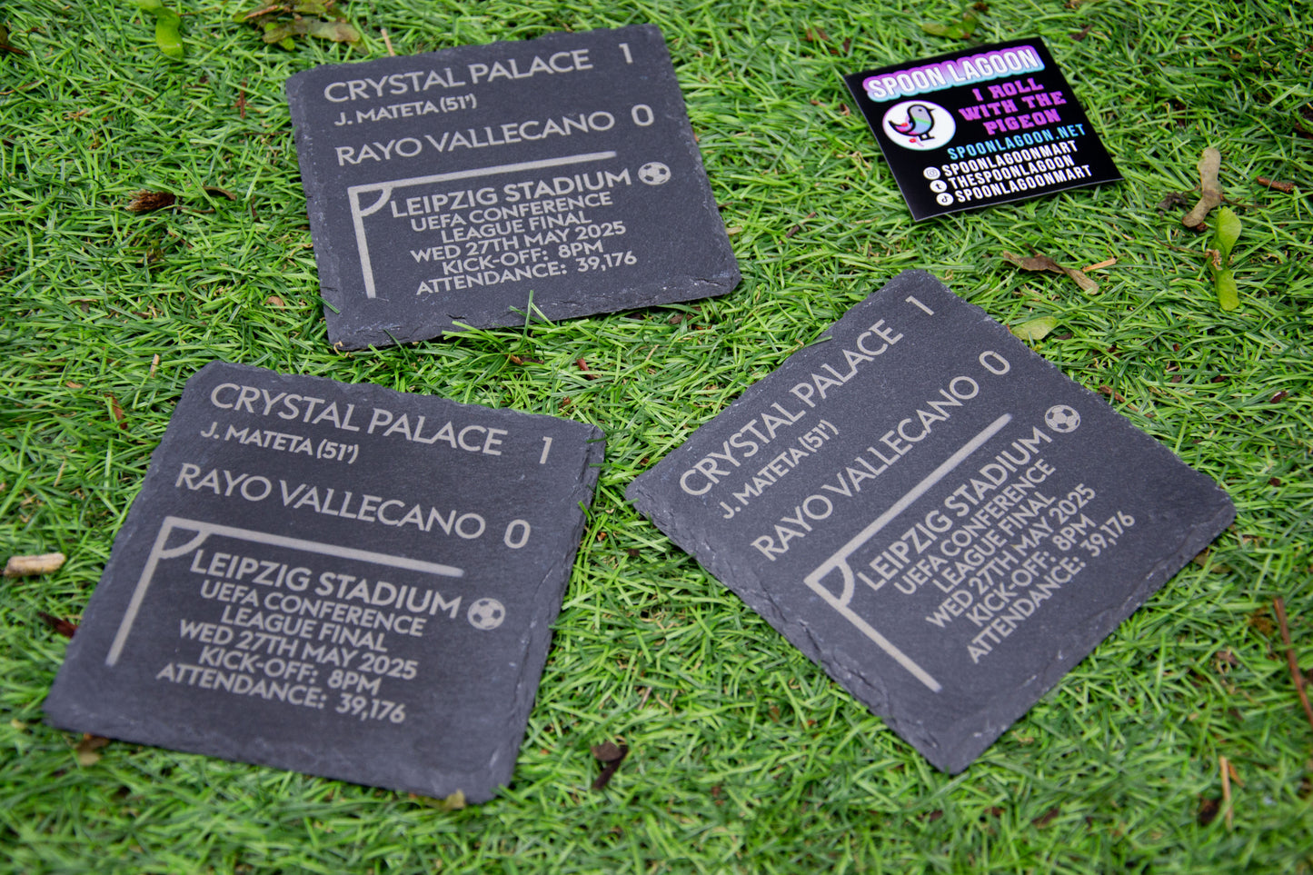 Crystal Palace 1 - 0 Rayo Vallecano - 2026 UEFA Conference League Final Slate Coaster / Father's Day Gift Eagles Fans