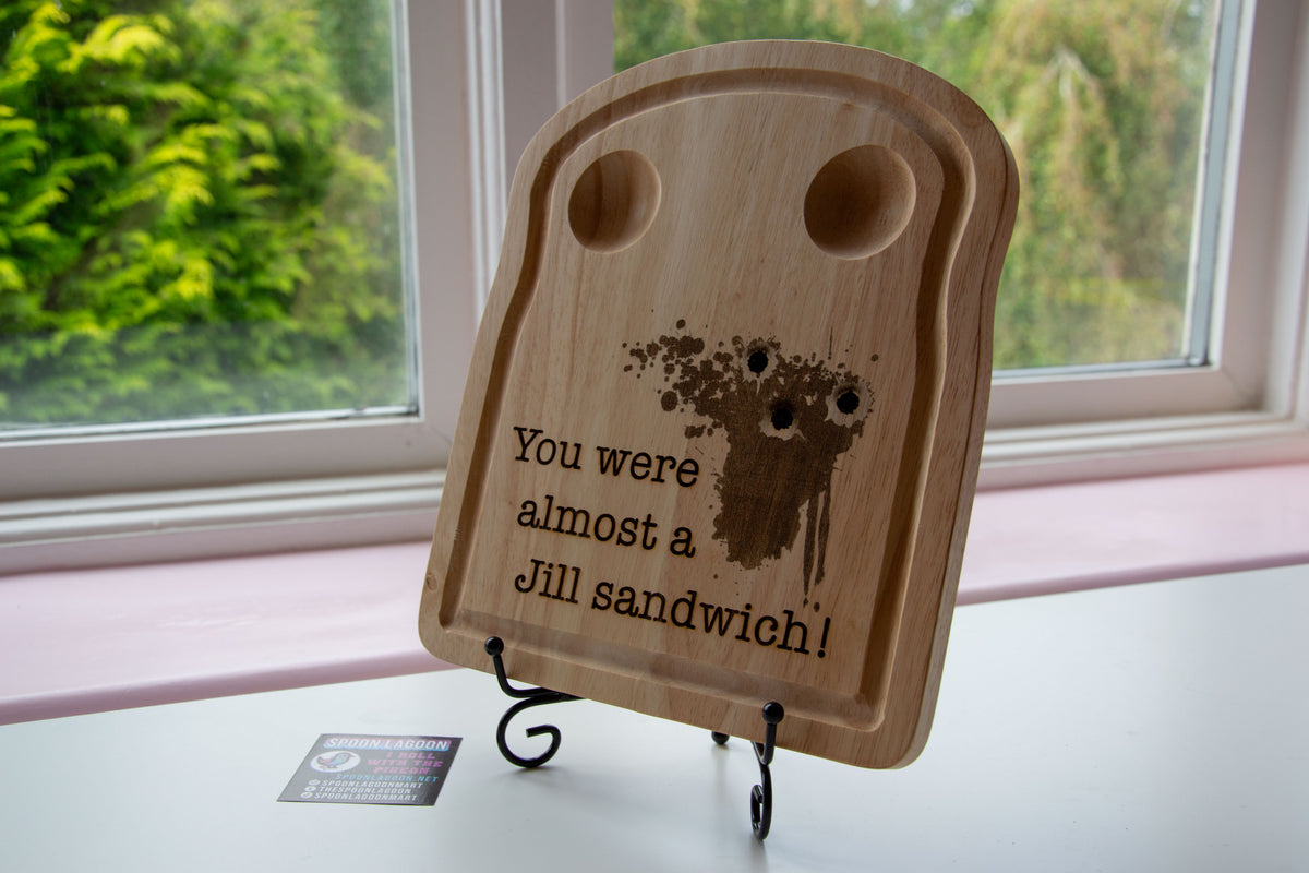 You were almost a Jill Sandwich - Resident Evil inspired Breakfast Board - Horror Gaming Fans Gift