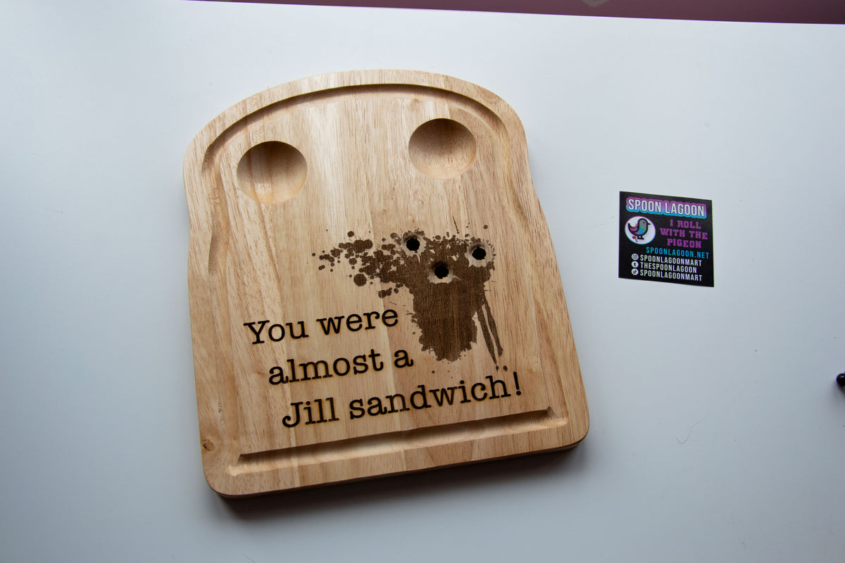 You were almost a Jill Sandwich - Resident Evil inspired Breakfast Board - Horror Gaming Fans Gift
