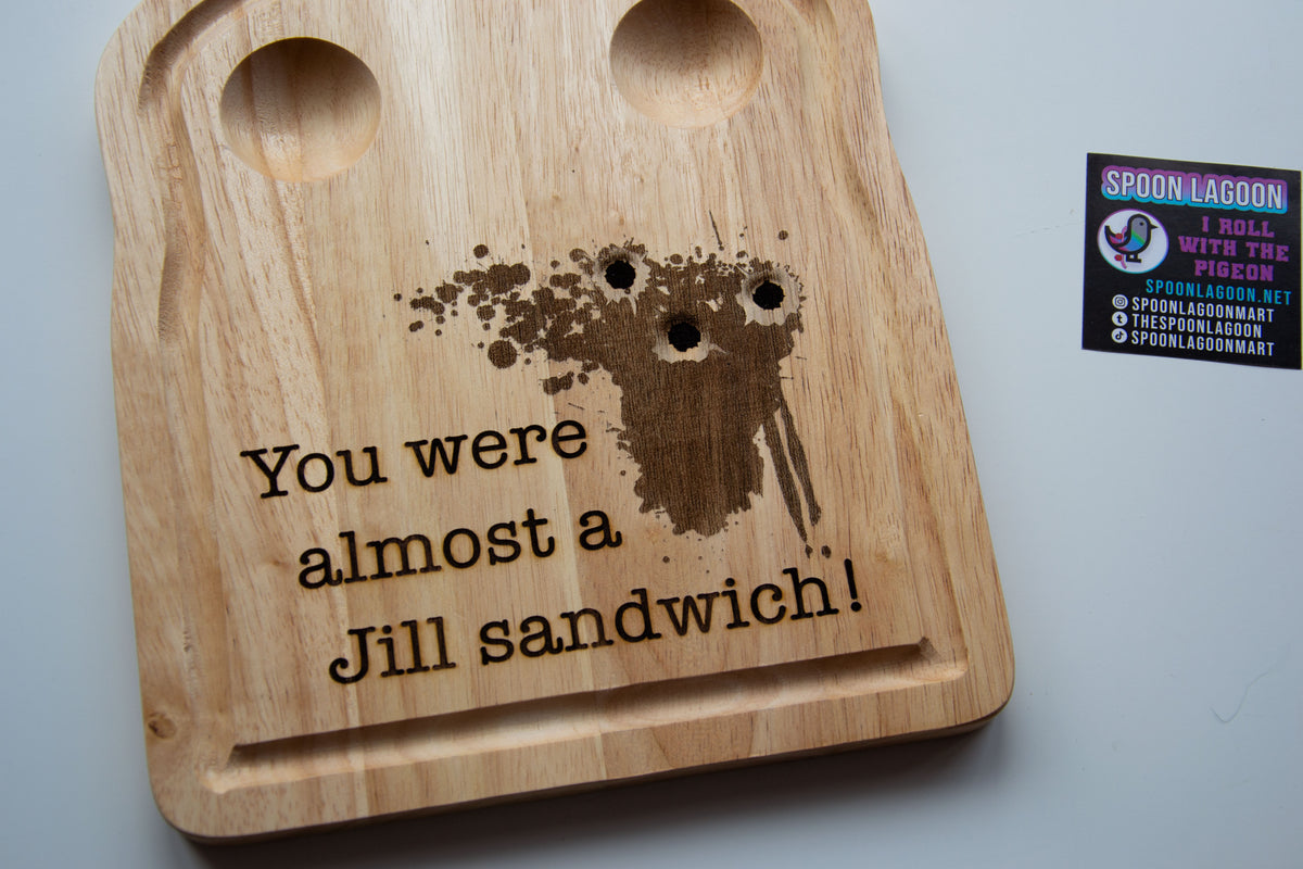 You were almost a Jill Sandwich - Resident Evil inspired Breakfast Board - Horror Gaming Fans Gift
