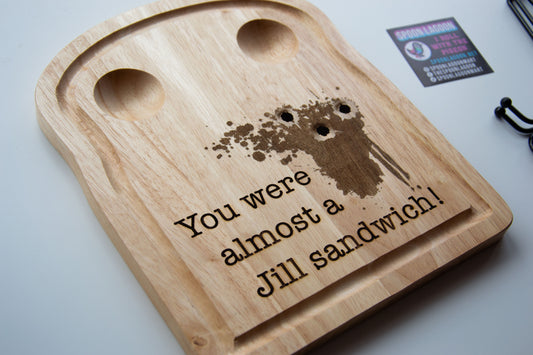 You were almost a Jill Sandwich - Resident Evil inspired Breakfast Board - Horror Gaming Fans Gift