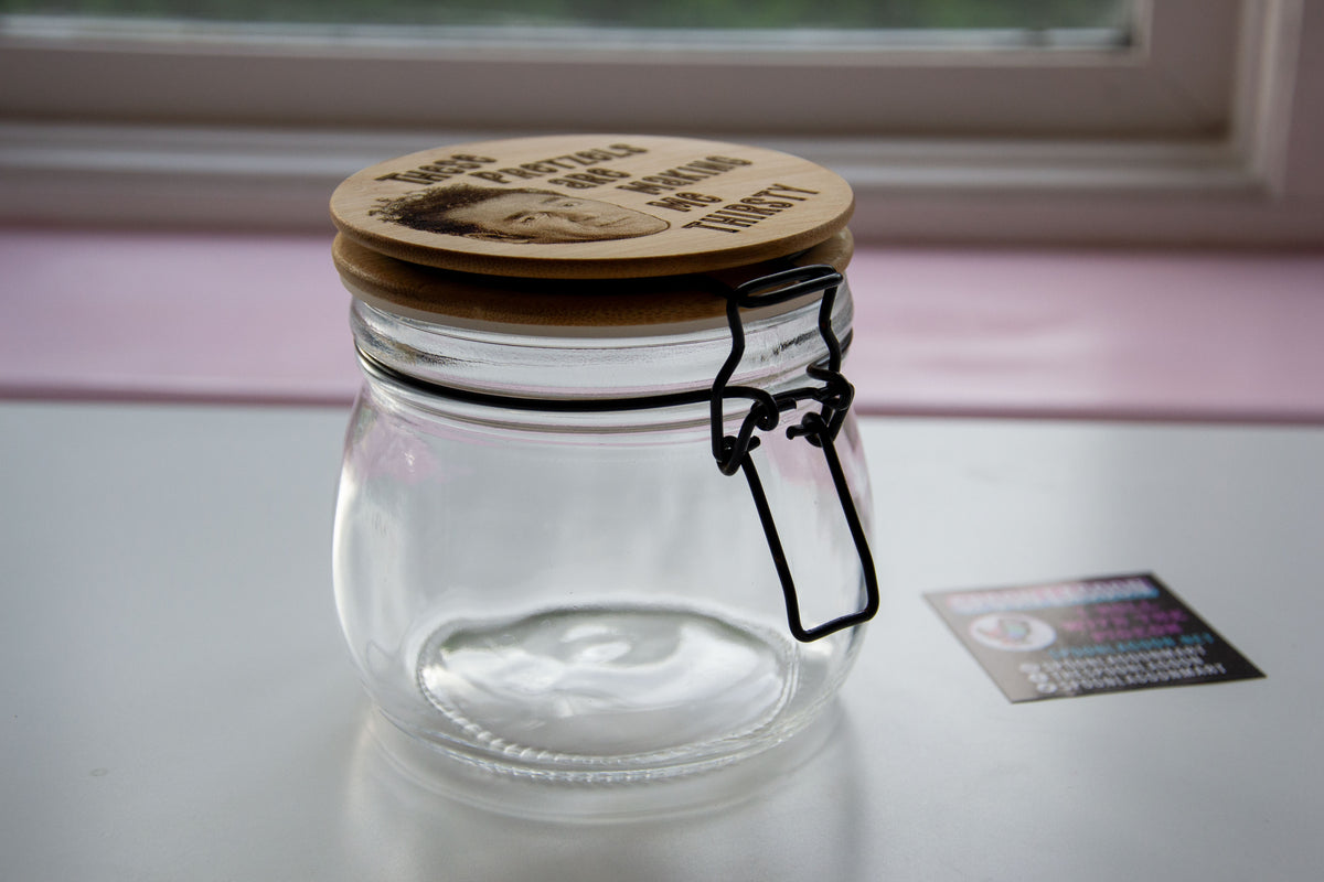 These pretzels are making me thirsty - Cosmo Kramer inspired Glass Food Jar // Perfect for Snacks!