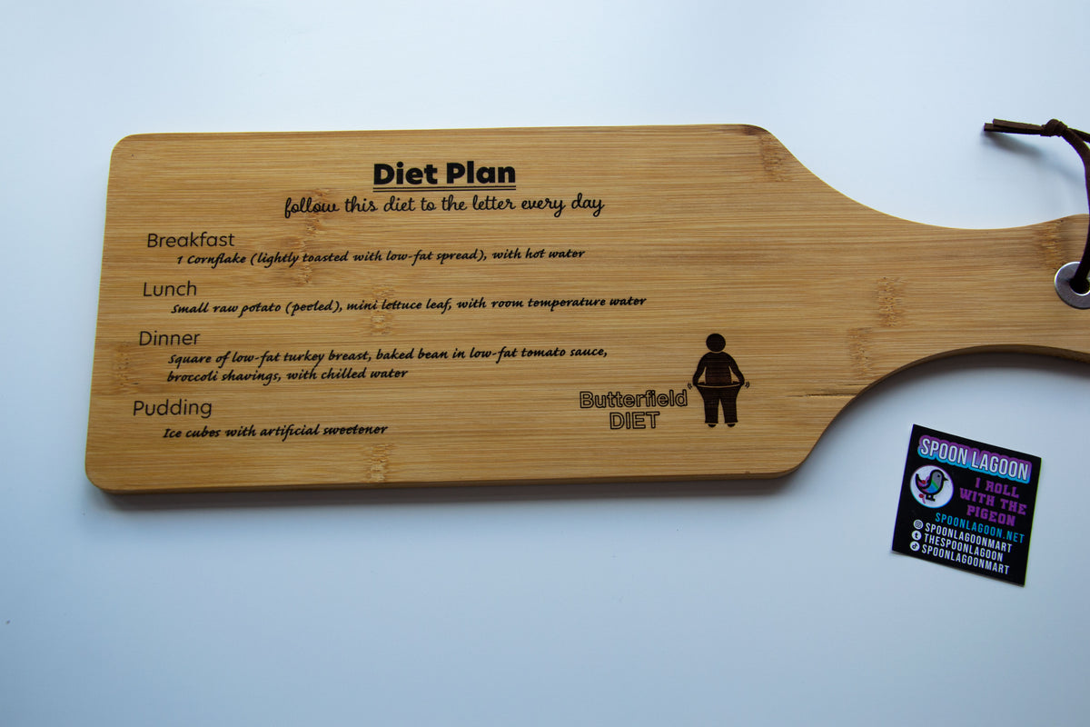 Butterfield Diet Plan - Serving Board - Brian Butterfield (Peter Serafinowicz Show) // Funny Kitchen Cheeseboard Platter Chopping Board