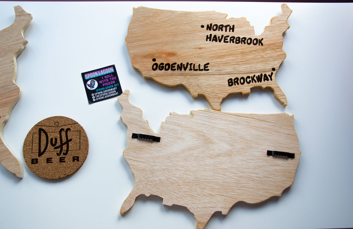 Monorail Map - Lyle Lanley (The Simpsons) inspired Wooden Wall Art - Two Sizes