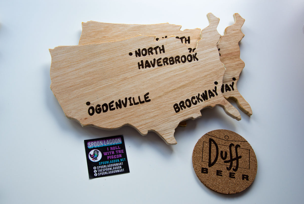 Monorail Map - Lyle Lanley (The Simpsons) inspired Wooden Wall Art - Two Sizes