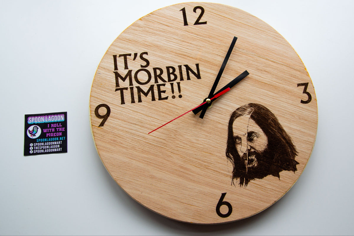 "It's Morbin Time" - Morbius Meme Wall Clock - 30cm Diameter