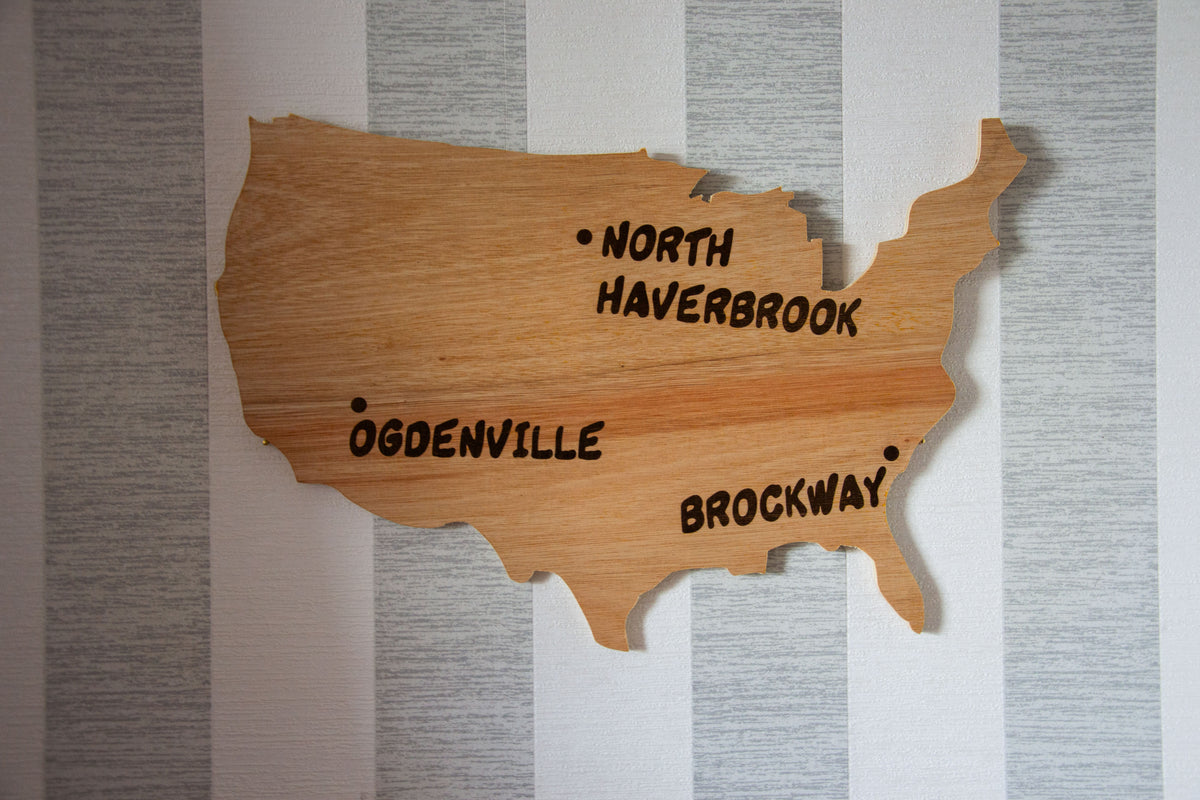 Monorail Map - Lyle Lanley (The Simpsons) inspired Wooden Wall Art - Two Sizes