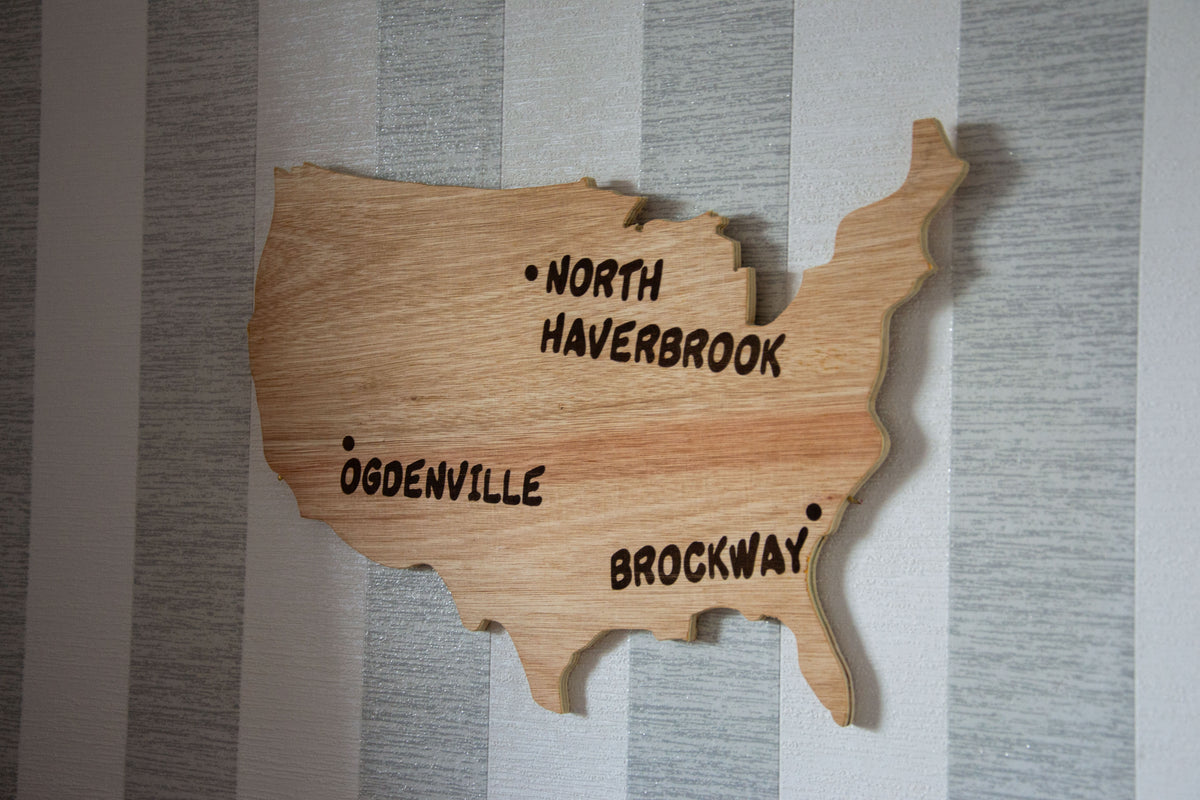 Monorail Map - Lyle Lanley (The Simpsons) inspired Wooden Wall Art - Two Sizes