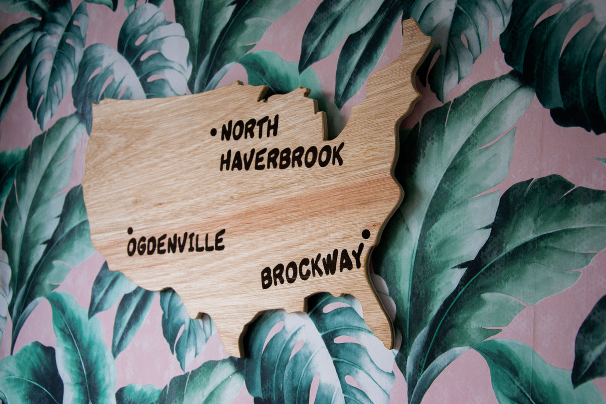 Monorail Map - Lyle Lanley (The Simpsons) inspired Wooden Wall Art - Two Sizes