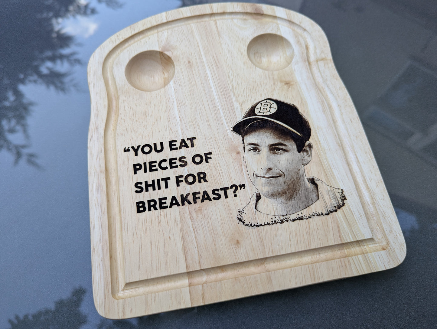 You Eat Pieces of S*** for Breakfast? - Happy Gilmore inspired Wooden Breakfast Serving Board // Ideal for Eggs and Toast
