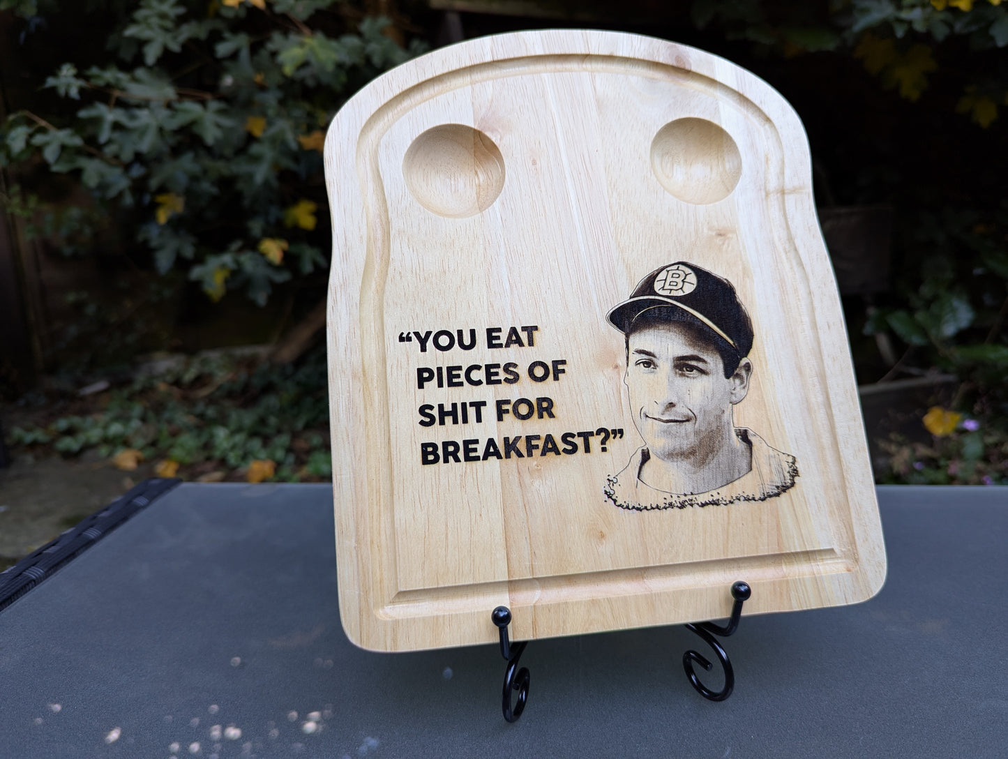 You Eat Pieces of S*** for Breakfast? - Happy Gilmore inspired Wooden Breakfast Serving Board // Ideal for Eggs and Toast