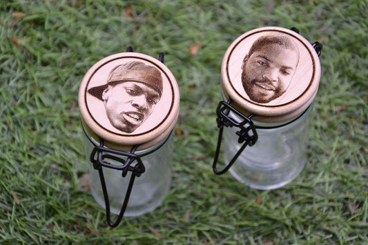 Friday inspired Craig and Smoky - Glass Herbs, Spices, Storage Jars Container // 1995 Comedy Hip Hop Fan Gift