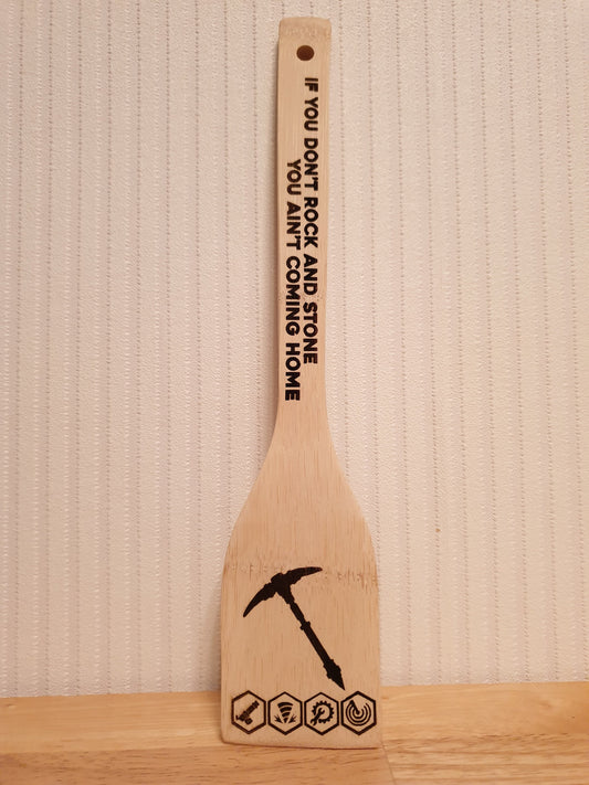 Deep Rock Galactic Spatula - Rock and Stone! - Cool Kitchen Gift for Miners of Hoxxes // Gaming Co-Op Multiplayer Social Dwarves DRG
