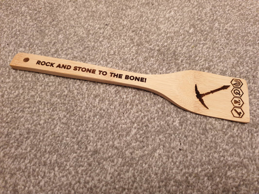 Deep Rock Galactic Spatula - Rock and Stone! - Cool Kitchen Gift for Miners of Hoxxes // Gaming Co-Op Multiplayer Social Dwarves DRG