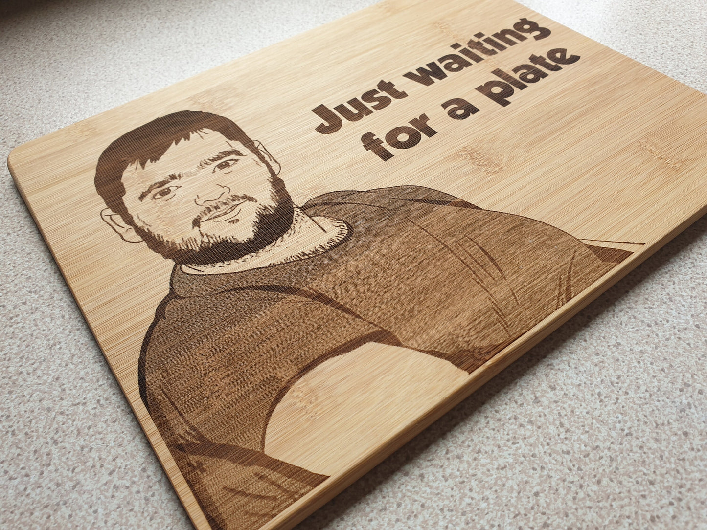 Just waiting for a plate - Waiting for a Mate Meme - Wooden Placemat // Australia Meme Funny Arrest Clinton Kitchen Straya