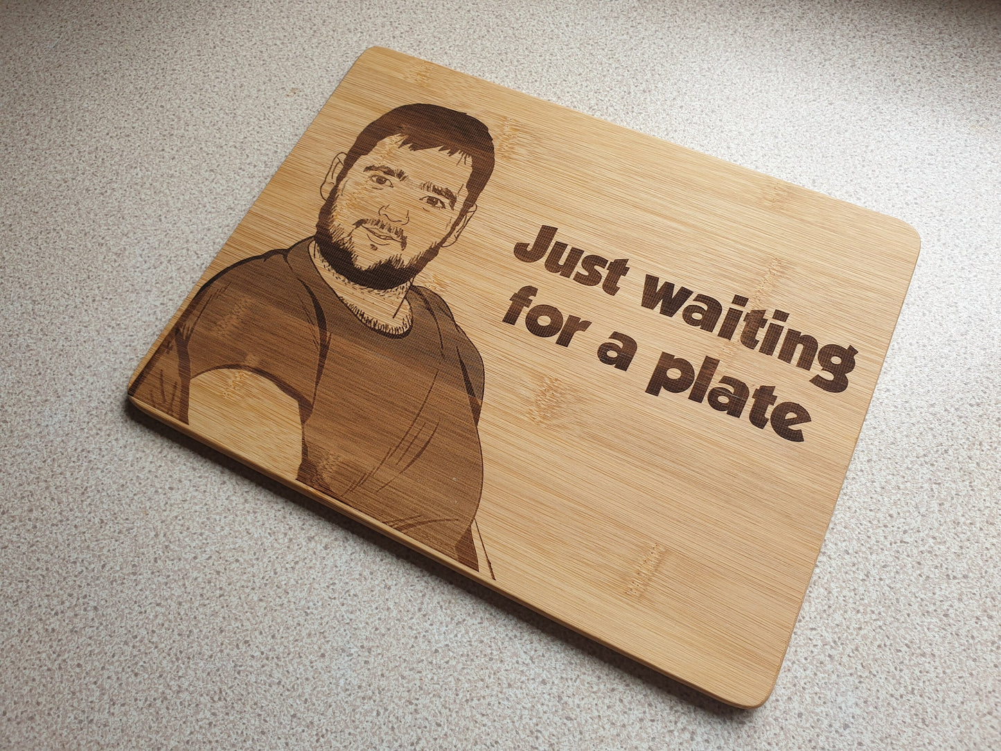 Just waiting for a plate - Waiting for a Mate Meme - Wooden Placemat // Australia Meme Funny Arrest Clinton Kitchen Straya