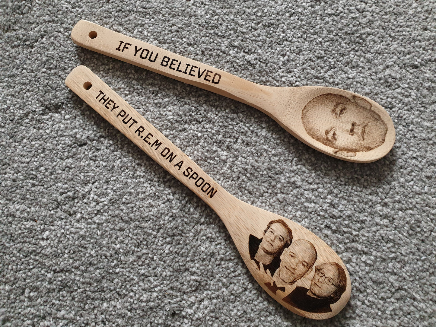 R.E.M Kitchen Spoon - R.E.M on a spoon / Man on the moon // REM Fan Gift Michael Stipe Music Rock Father's Day Funny