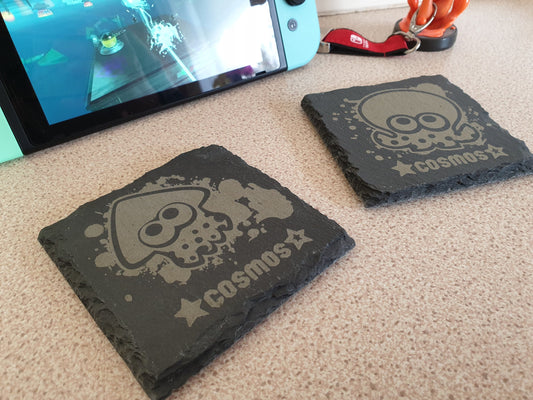 Splatoon - Custom Coaster with your player name - Personalised Nintendo Gift for all Splatoon fans // Gaming Present Splatfest Switch