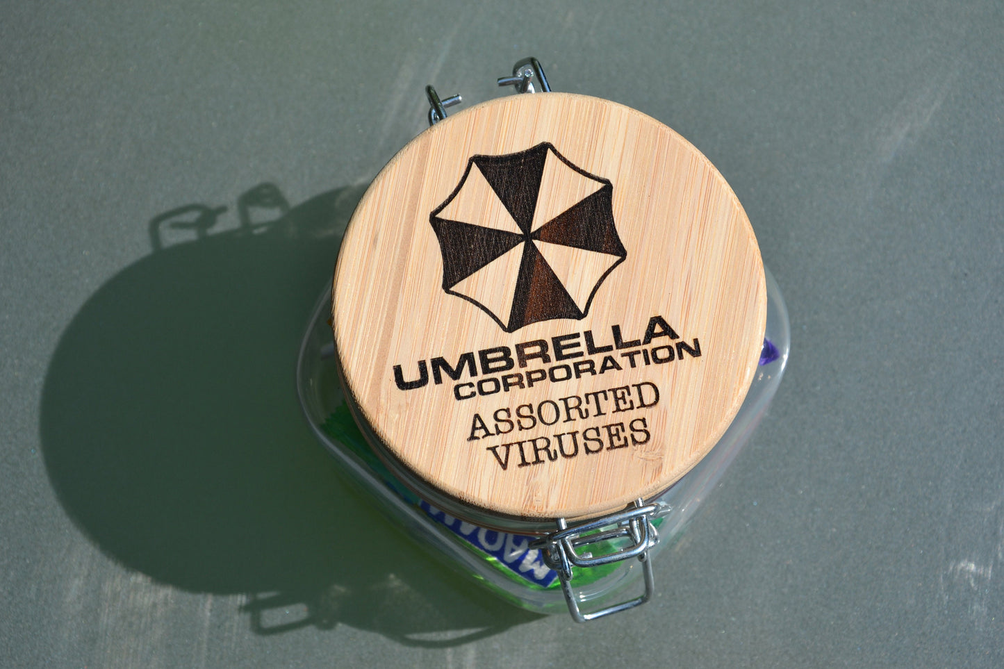 Umbrella Corporation Assorted Viruses - Candy Snack Jar // Resident Evil Capcom Inspired Game Room Gift for any RE series fan.