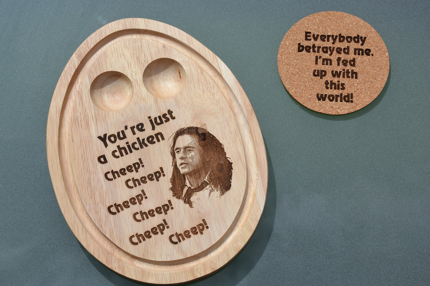 You're just a chicken, cheep cheep... Tommy Wiseau The Room - Egg Board // Bamboo High Quality Oh Hai Mark