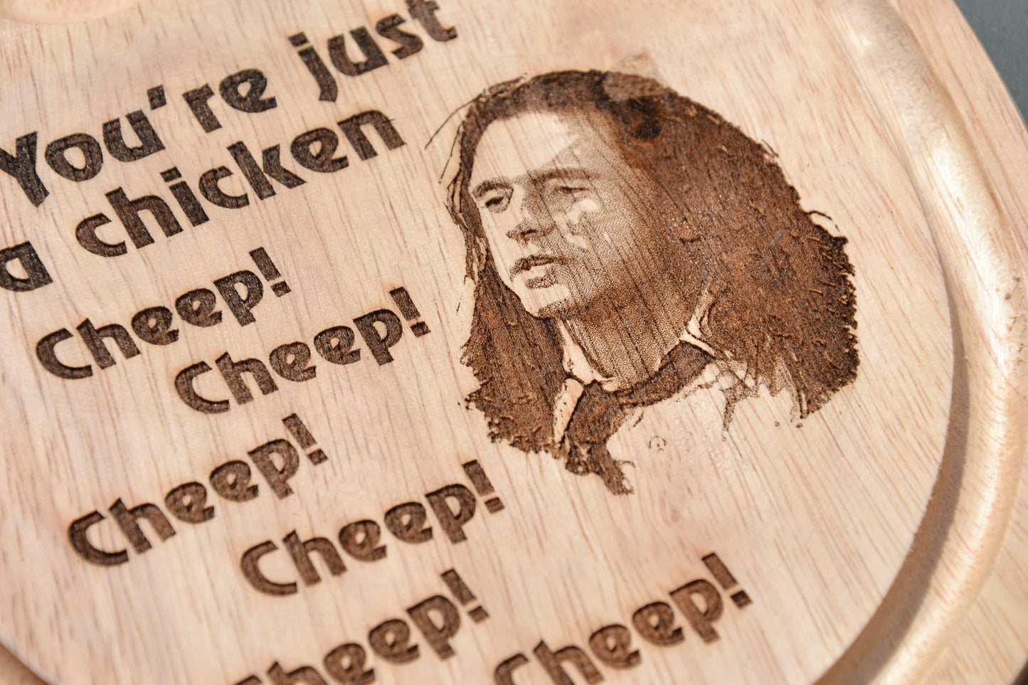 You're just a chicken, cheep cheep... Tommy Wiseau The Room - Egg Board // Bamboo High Quality Oh Hai Mark