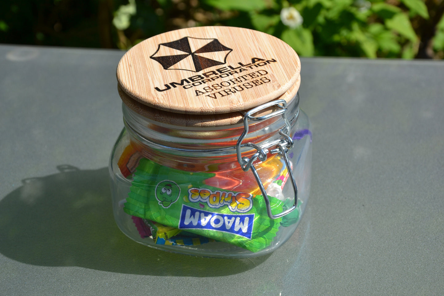 Umbrella Corporation Assorted Viruses - Candy Snack Jar // Resident Evil Capcom Inspired Game Room Gift for any RE series fan.