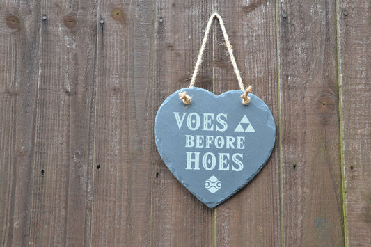 Voes Before Hoes - The Legend of Zelda inspired Hanging Slate Sign // Tears of the Kingdom Gerudo Breath of the Wild Link Funny Gift