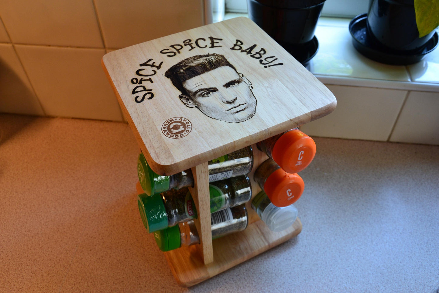 Spice Spice Baby! - Vanilla Ice inspired Carousel Spice Rack // Rotating Herbs Holder Funny Kitchenware 90s kid Nostlagia Kitchen Meme